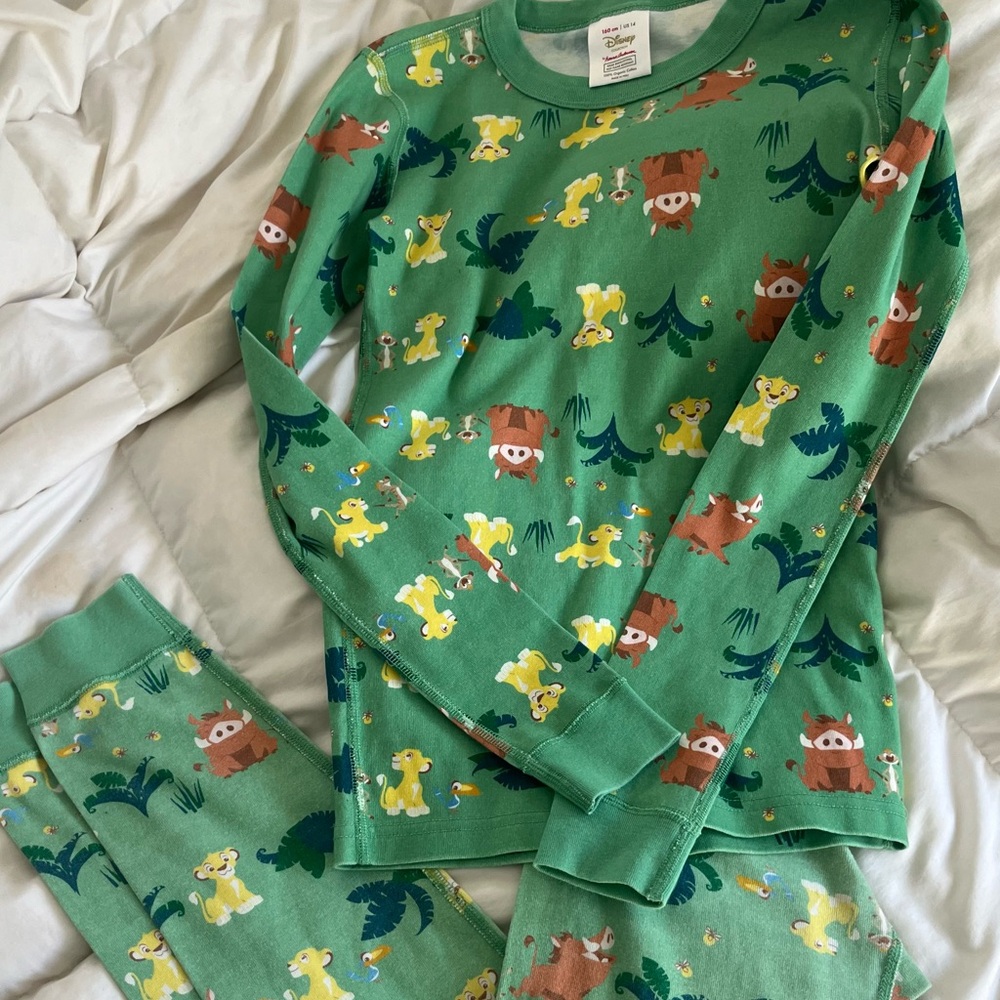 Disney Green Animal Print Pajama Set